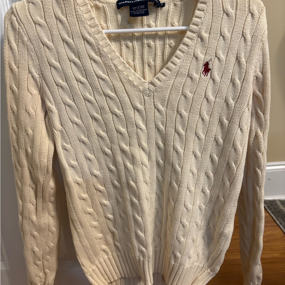 Ralph Lauren Cream Cable Knit Sweater